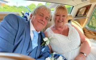 John and Lesley's enchanting wedding car